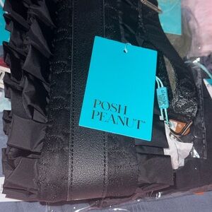 Posh Peanut ruffled bag strap Leopard Print Baby Bag strap